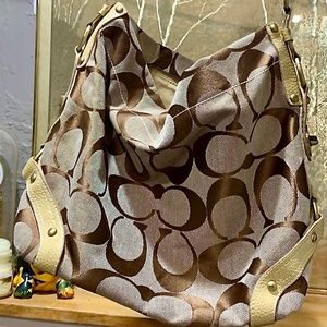 Coach “Carly” Large Tote Signature Hobo Shoulder Bag